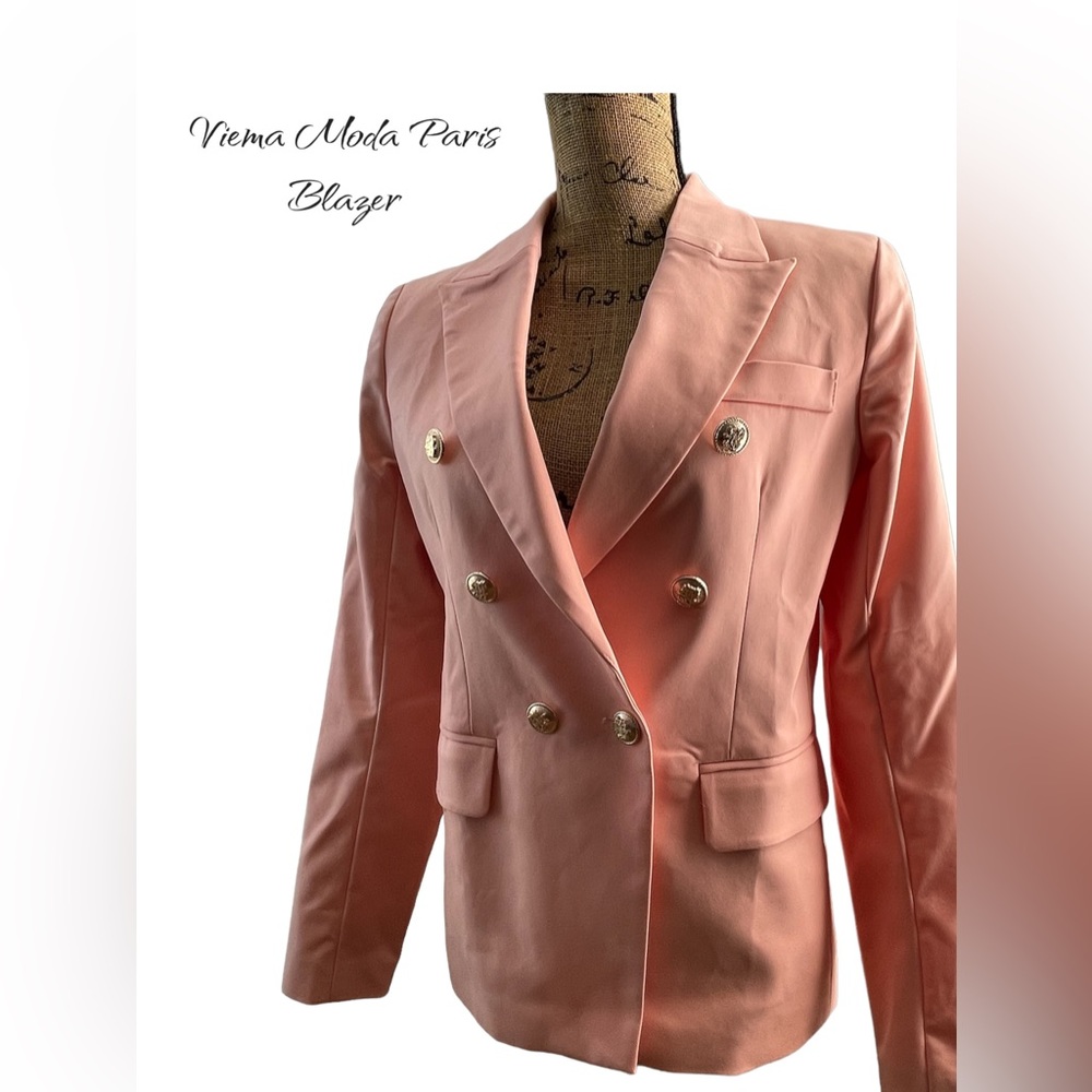 Double Breasted Military Style Blazer